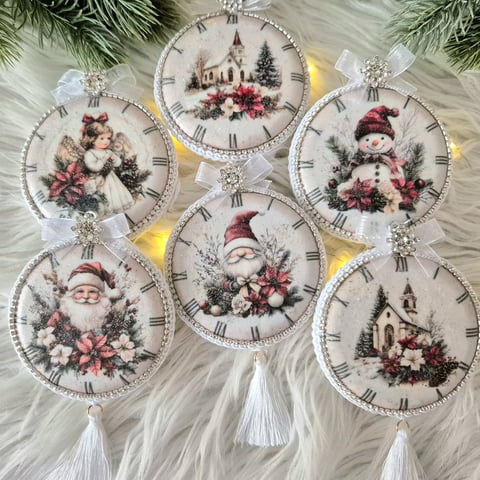 Sada luxusných vianočných ozdôb „Nostalgické Vianoce“ (8 cm, 6 ks)