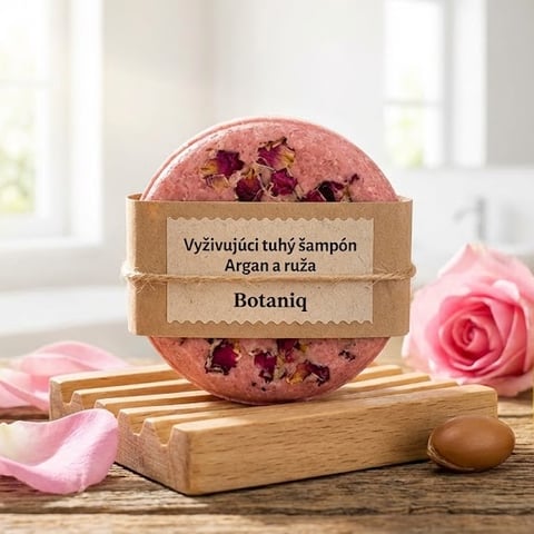 Vyživujúci tuhý šampón Argan a ruža