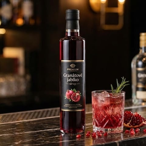 Prémiový sirup Granátové jablko pre luxusné drinky