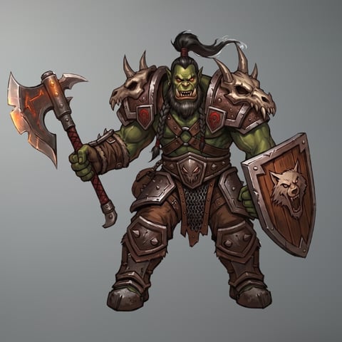 Orc with axe – Multi-Scale 3D Printable STL (Tabletop to Life-Size)