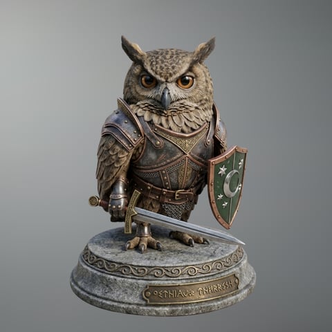 Owl – Multi-Scale 3D Printable STL (Tabletop to Life-Size)