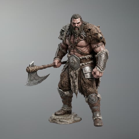 Viking berserker – Multi-Scale 3D Printable STL (Tabletop to Life-Size)