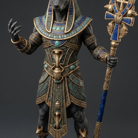 Anubis – Multi-Scale 3D Printable STL (Tabletop to Life-Size)