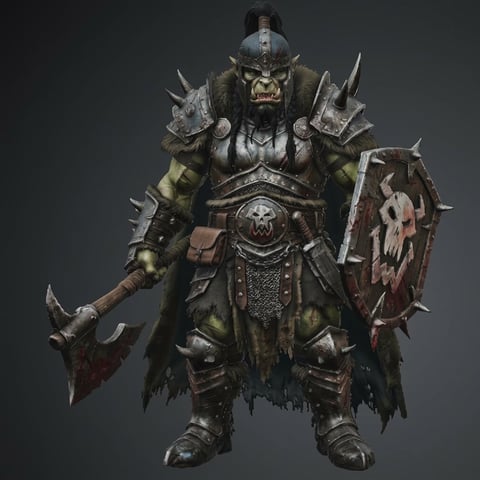 Orc Warrior T5 – Multi-Scale 3D Printable STL (Tabletop to Life-Size)