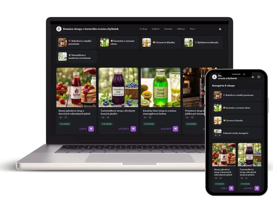 Ukážky vytvorených e-shopov