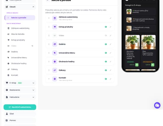 Jednoduché administračné rozhranie