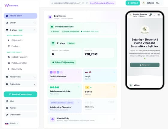 Jednoduché administračné rozhranie