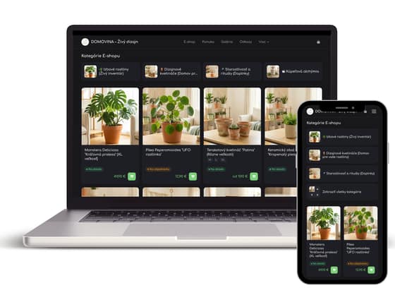 Ukážky vytvorených e-shopov