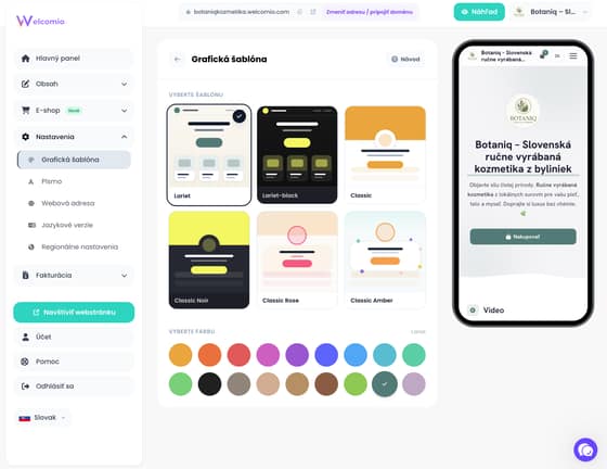 Jednoduché administračné rozhranie