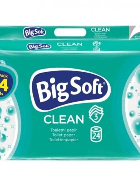 Toaletný papier BIG SOFT Clean 24ks 3vrst. 150 útržkov-97965816-815b-4493-b0ca-a1489c36a486.webp