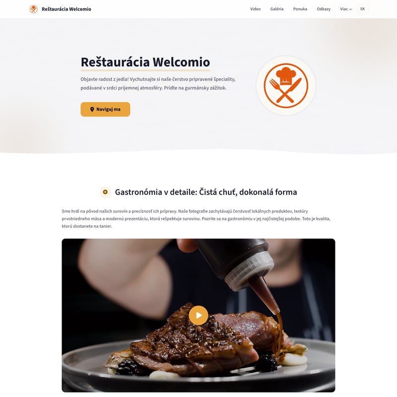 Príklad: webstránka - Reštaurácia