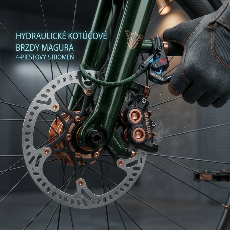 Hydraulické kotúčové brzdy Magura.
