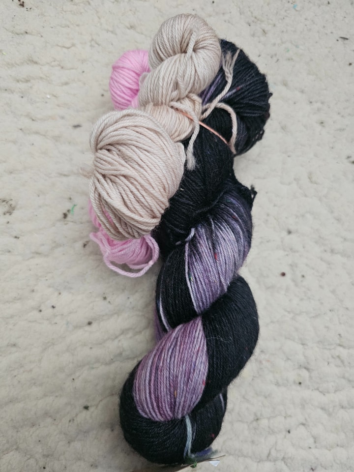 black-purple+ minies beige and pink