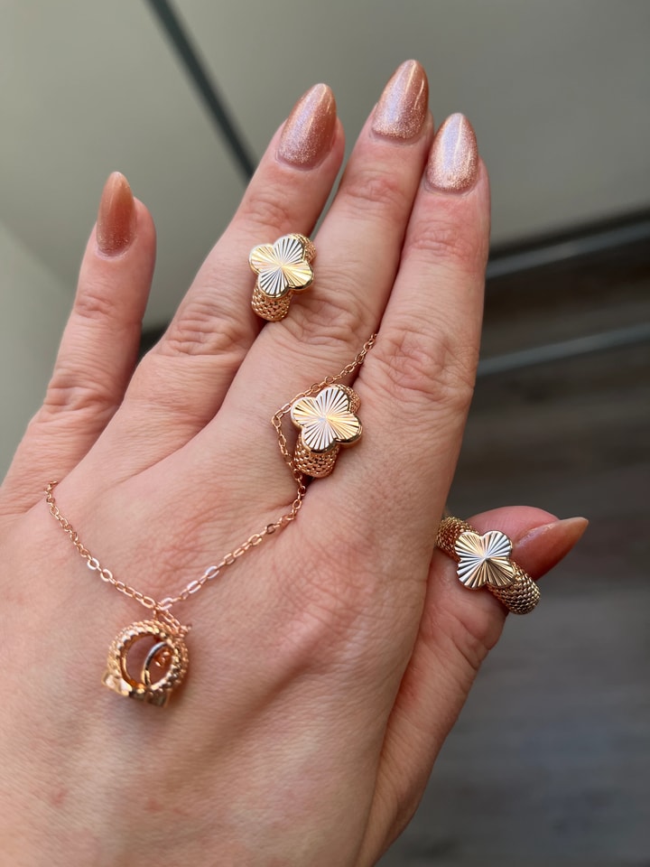 Set Rose gold Flower
