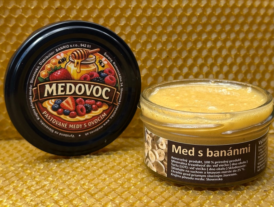 Banány v mede - Jemná sladkosť banánu spojená s poctivým slovenským medom.
