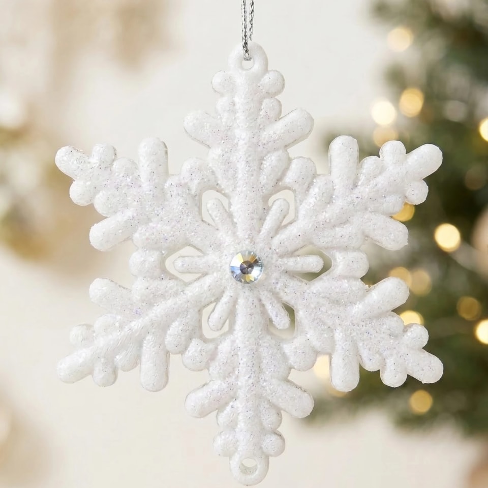 Snehová trblietavá vločka – (5,5 cm)