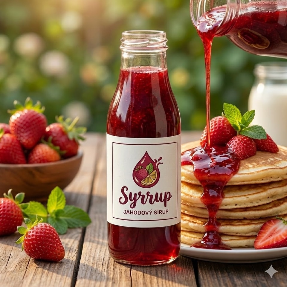 Hustý jahodový sirup z dozretých záhradných jahôd