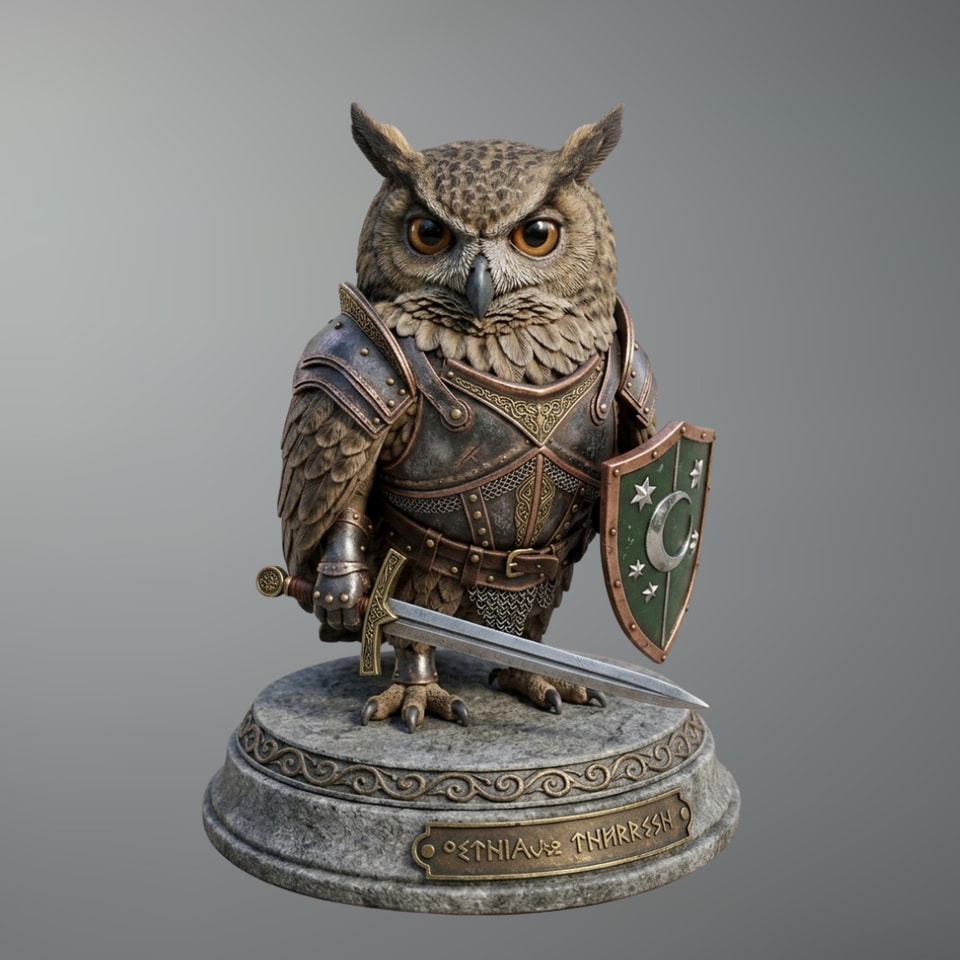 Owl – Multi-Scale 3D Printable STL (Tabletop to Life-Size)