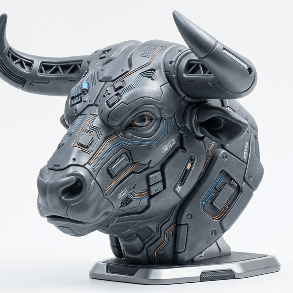 Cyber Bull Premium 3D Head Sculpt STL (Collectible to Life-Size)