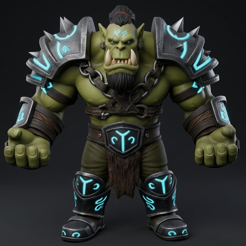 Orc Warrior - Multi-Scale 3D Printable STL (Tabletop to Life-Size)