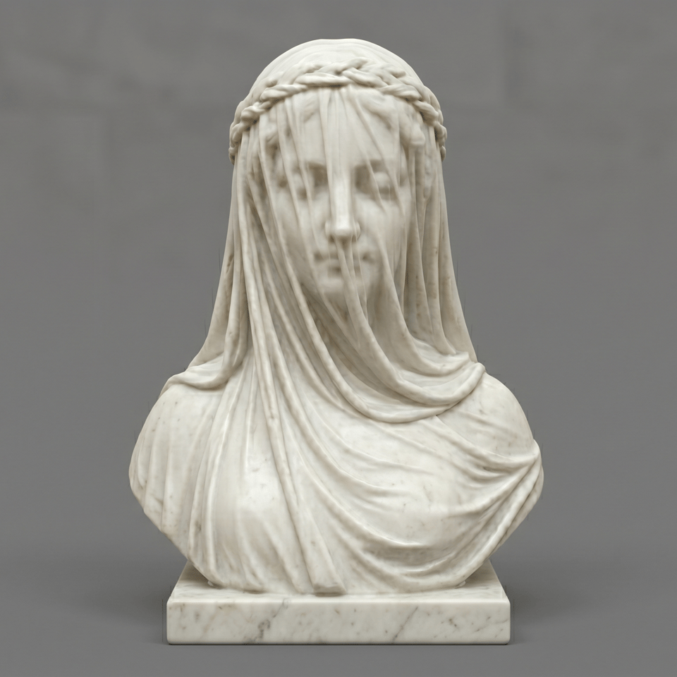 Gesluierde Maagd - Premium 3D-printbare buste STL (verzamelobject, levensgroot)