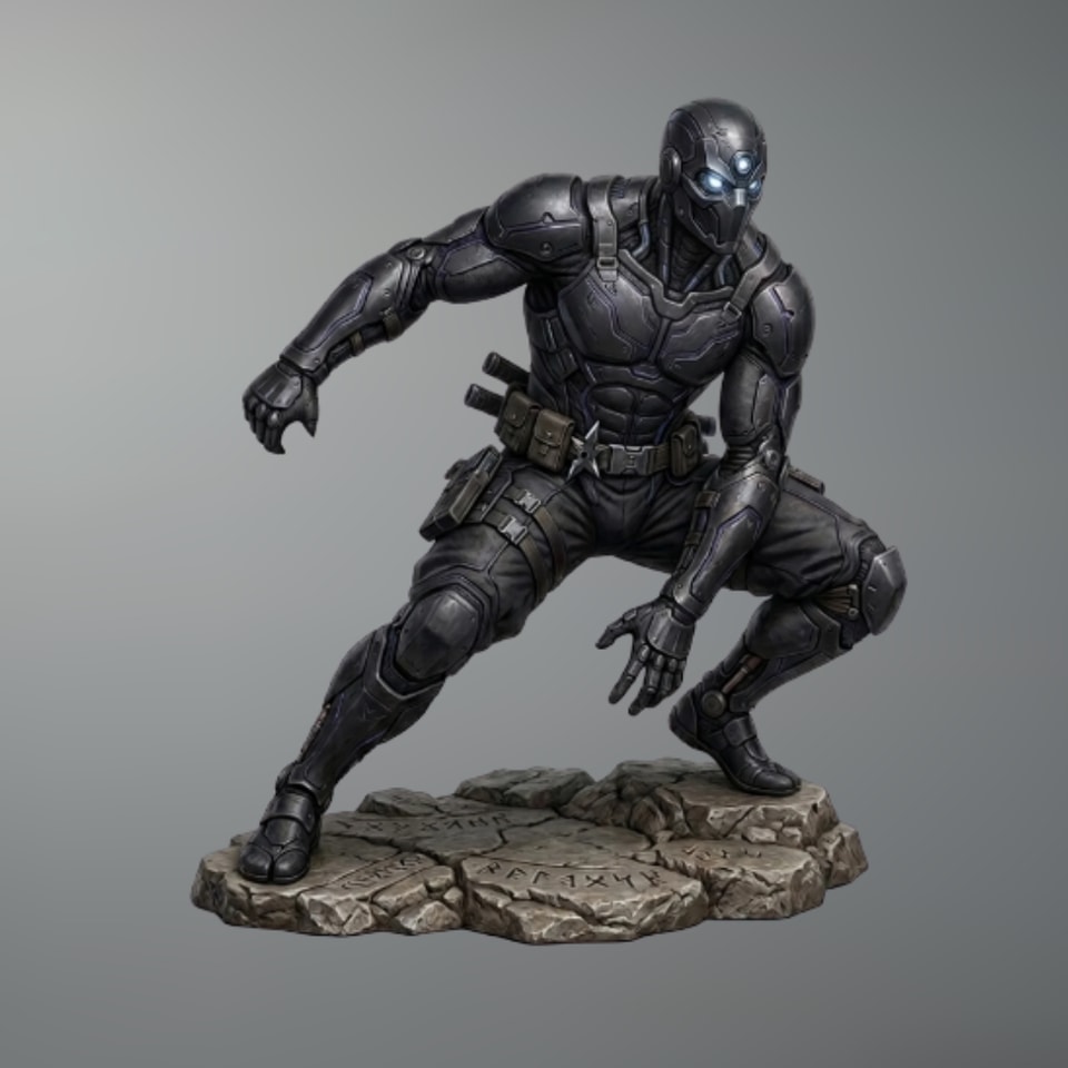 Cyber Ninja – Multi-Scale 3D Printable STL (Tabletop to Life-Size)