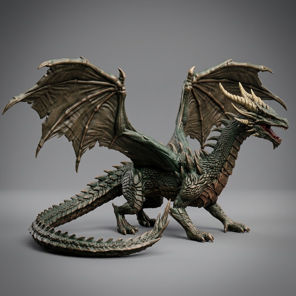 Ancient Dragon – Premium STL File for 3D Printing Extremely Detailed Model for Tabletop