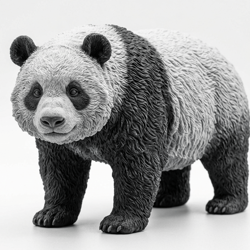 Panda Multi-Scale 3D Printable Animal STL (Tabletop to Life-Size)