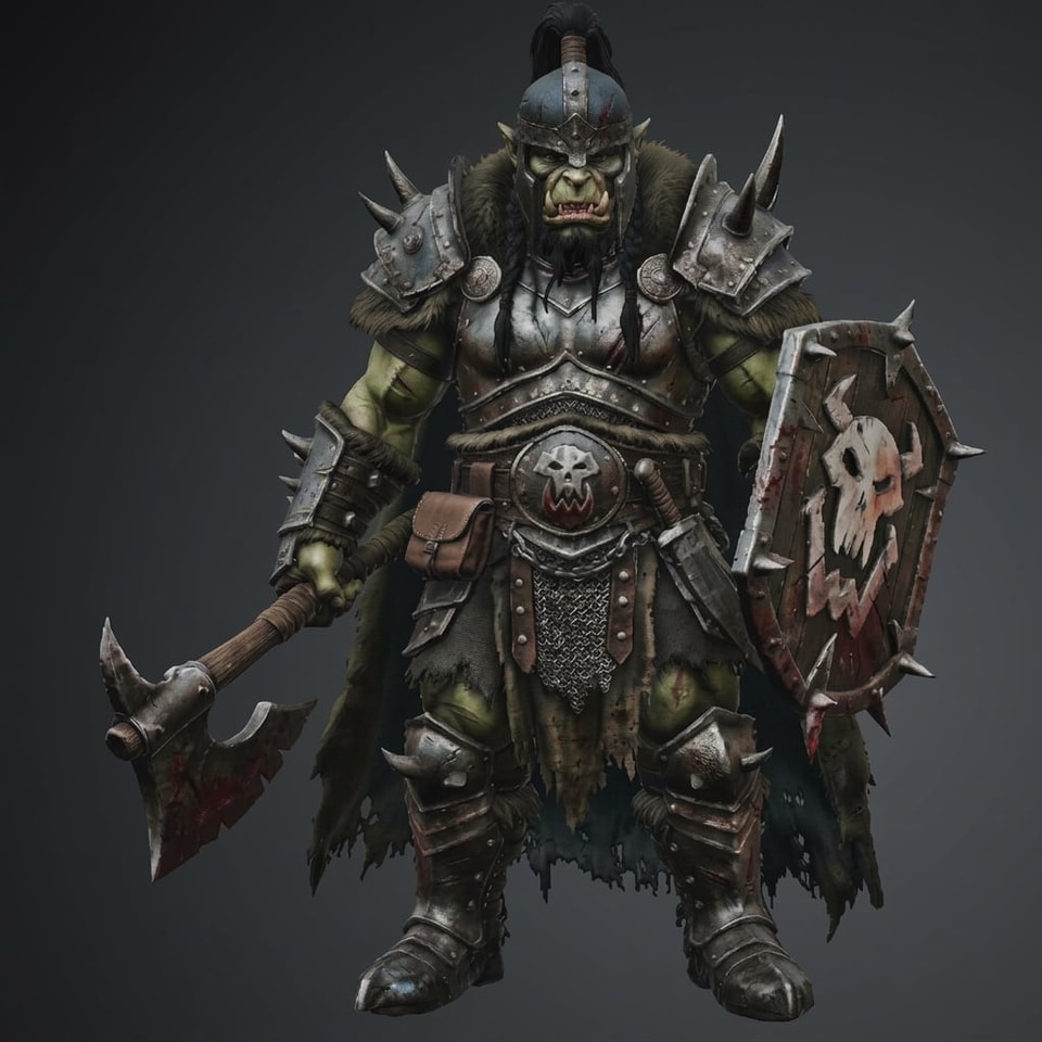 Orc Warrior T5 – Multi-Scale 3D Printable STL (Tabletop to Life-Size)