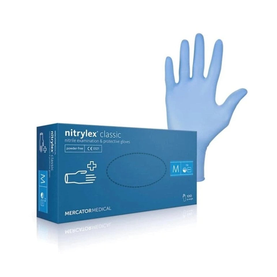 Rukavice nitril modré MERCATOR nitrylex classic (100ks)