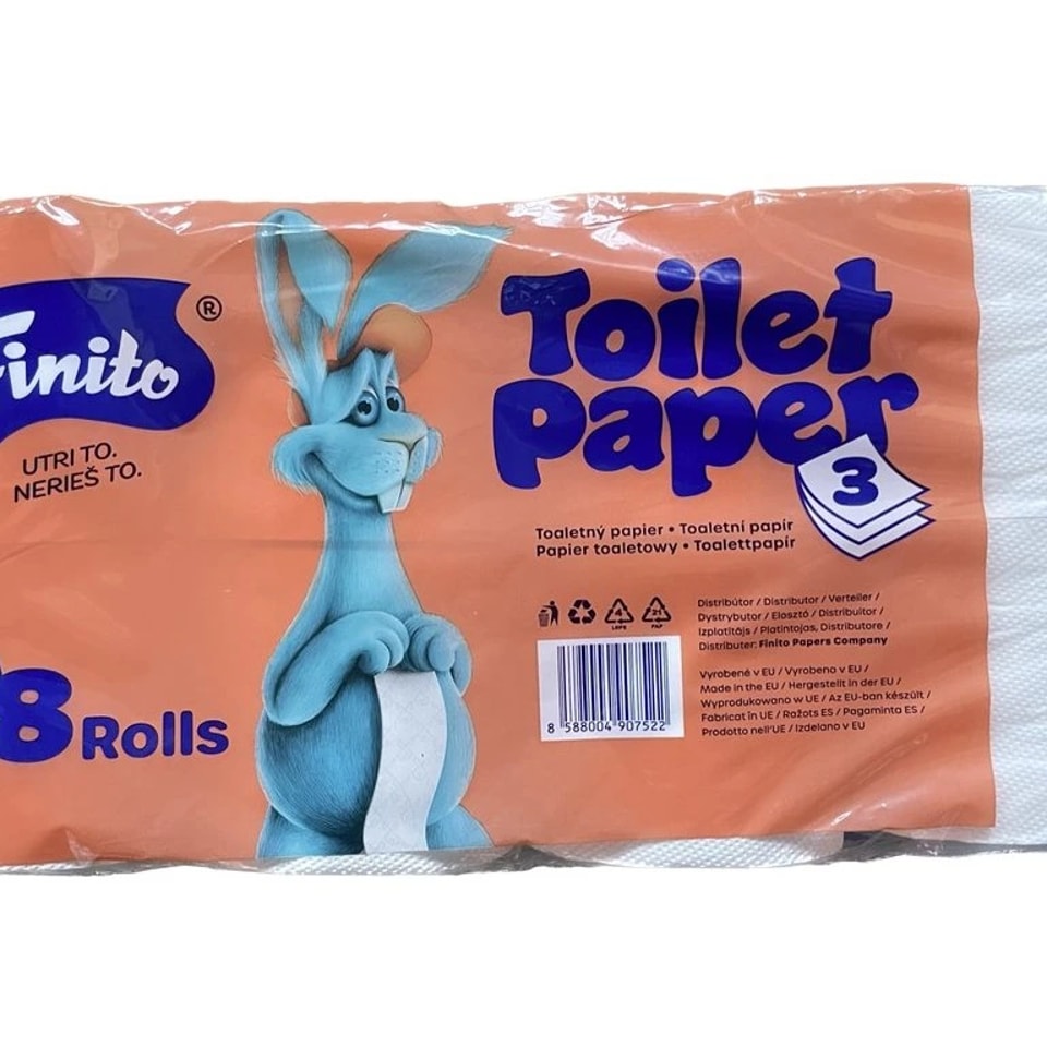 Toaletny papier FINITO 11-18m, 3vr 100% celuloza (8ks)